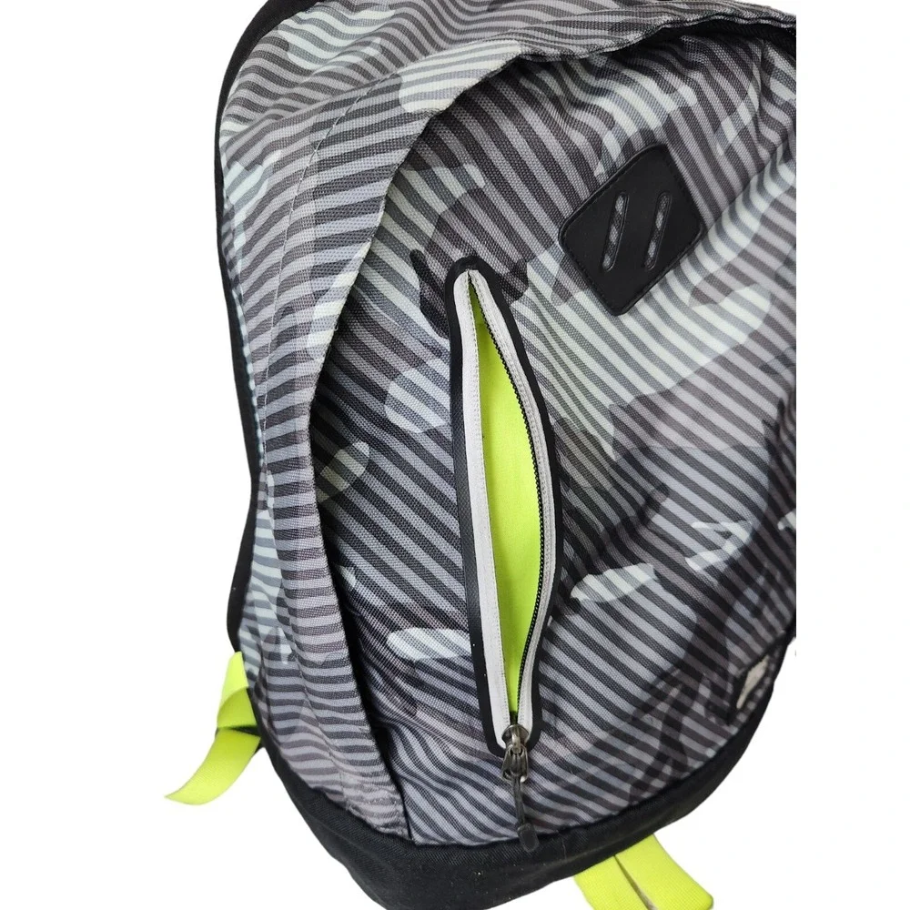 Nike Backpack Cheyenne Dark Grey Black Matte Silver Neon Yellow Trim Kids READ